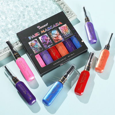 Mascara De Tinte Capilar Desechable Doble Uso Color Temporal Para Cabellos