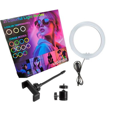 Aro Luz Led Rgb Color Anillo Ring 12 Youtube Tiktok Streaming 31cm