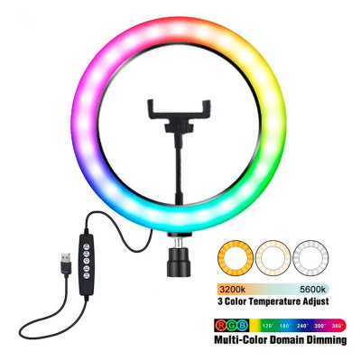 Aro Luz Led Rgb Color Anillo Ring 12 Youtube Tiktok Streaming 31cm