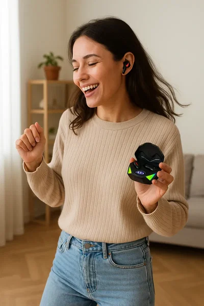 Auriculares Inalámbrico Bluetooth Pantalla Led In-ear Gamer Negro