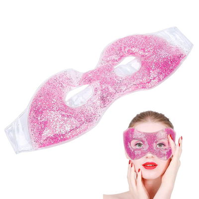 Antifaz De Gel Frio Con Glitter Relax Para Ojeras Ajustable