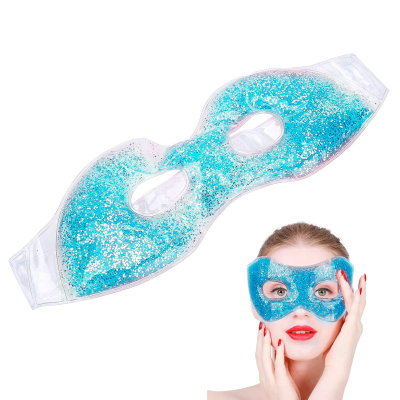 Antifaz De Gel Frio Con Glitter Relax Para Ojeras Ajustable