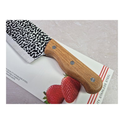 Cuchillo Hacha Veteada De Acero Mango De Madera Para Cocina