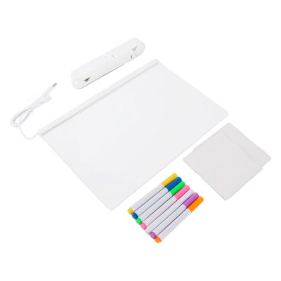 Pizarron Magico LED 20x30cm Pizarra Colores Luminosos 7 Marcadores
