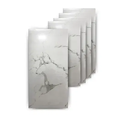 Lamina Vinilo Simil Marmol PVC 30 x 60 Negro y Blanco Pack X 5u.