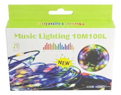 Luces Led RGB Con Musica Sonido Navideña Guirnaldas 10 Metros Conexión USB