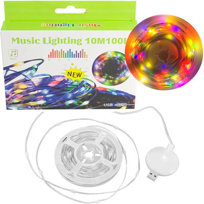 Luces Led RGB Con Musica Sonido Navideña Guirnaldas 10 Metros Conexión USB