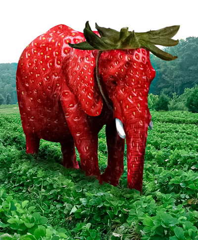Brainrot Muñeco Articulado Meme Italian Strawberry Elephant Elefante Frutilla Fresa 3D