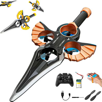 Drone Espada De Juguete Con Control Remoto + Guante Led Dron Aire Libre
