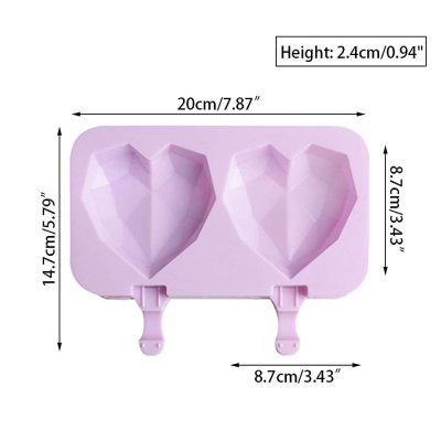 Molde De Silicona Corazon Diamante Para Palito Paleta Helado CukcaFreezer