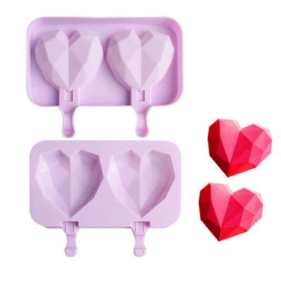 Molde De Silicona Corazon Diamante Para Palito Paleta Helado CukcaFreezer
