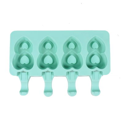 Molde Silicona Helados Diseño X4 Corazones Doble