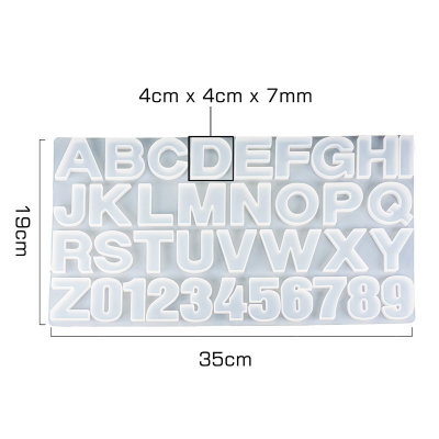 Molde De Silicona Abecedario A - Z Y Numeros 123