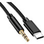 Cable Mallado Tipo C A Conector Para Auriculares Auxiliar 3.5mm Macho