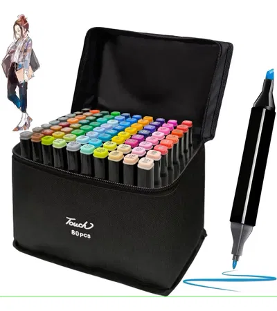Kit De Marcadores Doble Punta Set X 80u Touch Rotuladores Alcohol Para Dibujo