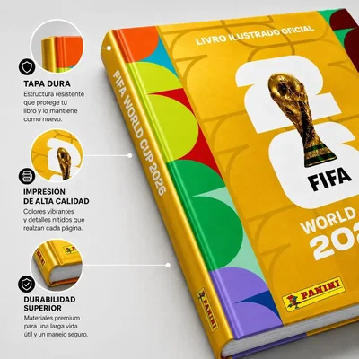 Album Tapa Dura Dorado Mundial 2026 World Cup Oficial Panini Brasil