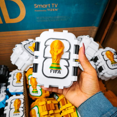 Caja Porta Figuritas Mundial Futbol Estuche 3D 2026 Pequeño