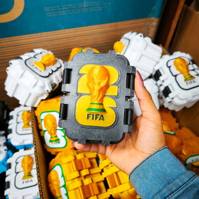 Caja Porta Figuritas Mundial Futbol Estuche 3D 2026 Pequeño