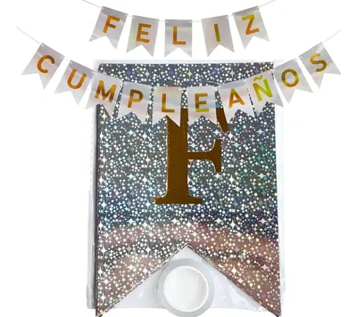 Banderin Cartel Feliz Cumpleaños Guirnalda Cotillon