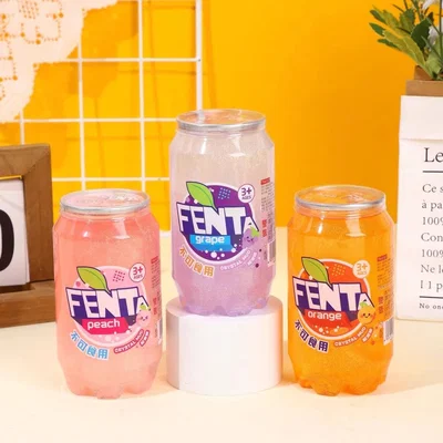 Slime Lata Gaseosa Fanta Con Glitter