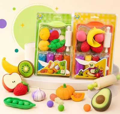Set De Plastilina Con Moldes Verduras Y Frutas