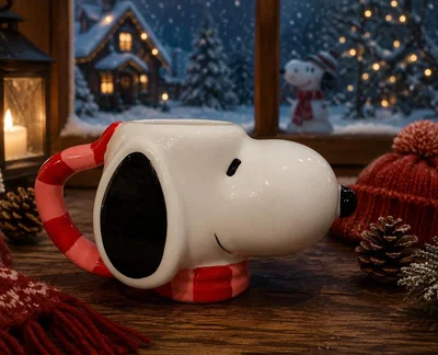 Taza Snoopy Con Bufanda