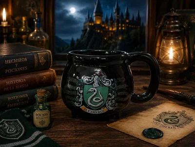 Taza Slytherin 3D de Cerámica | Harry Potter