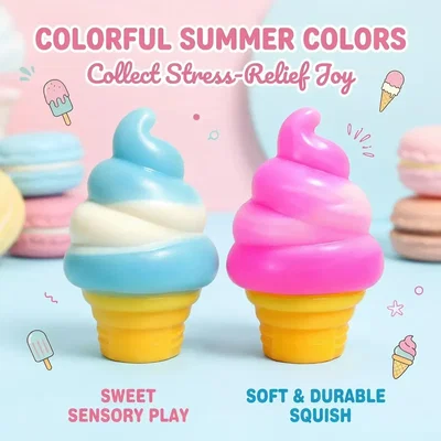 Squishy Juguete Antiestrés Cono Helado Viral Tiktok