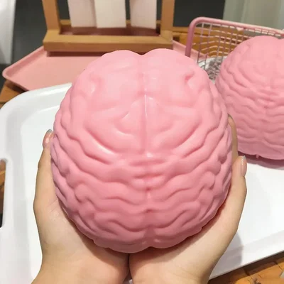 Cerebro Gigante Squishy Antiestrés Rosa 15cm