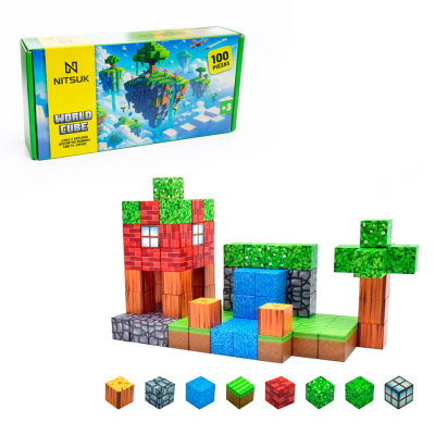 Bloques Magnéticos Diseño Minecraft 100 Piezas 2cm