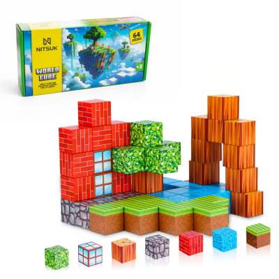 Bloques Magnéticos Diseño Minecraft 64 Piezas 2cm