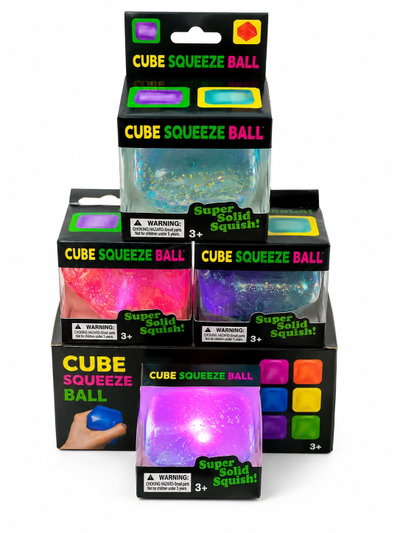 Squishy Cubo Con Luz Brillos Antiestres Viral Sensorial