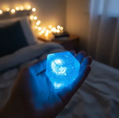 Squishy Cubo Con Luz Brillos Antiestres Viral Sensorial
