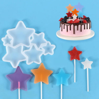 Molde De Silicona Para Resina Y Dulceria 6 Estrellas Para Paleta