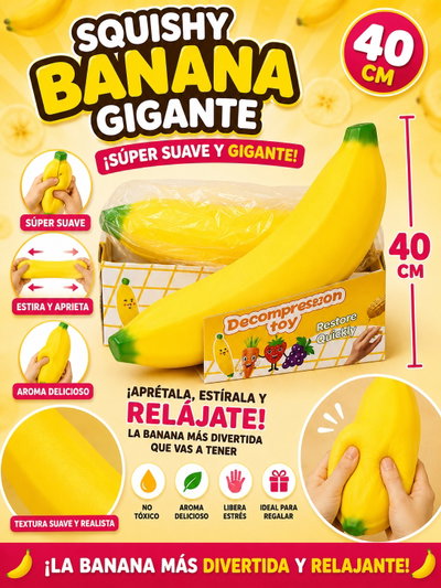 Squishy Plátano XL 40cm Super Gigante