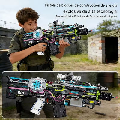 Pistola Armable Funcional Led Sonido Bloques De Construccion
