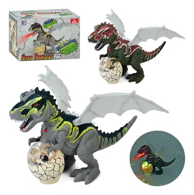 Dinosaurio Dragón Con Luz Sonido Lanza Humo A Control Remoto