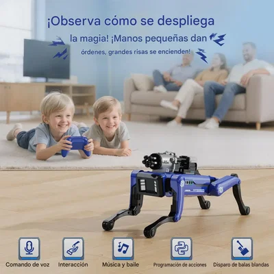 Perro Robot Mascota Interactivo Stem Control Remoto Y A Voz Policia