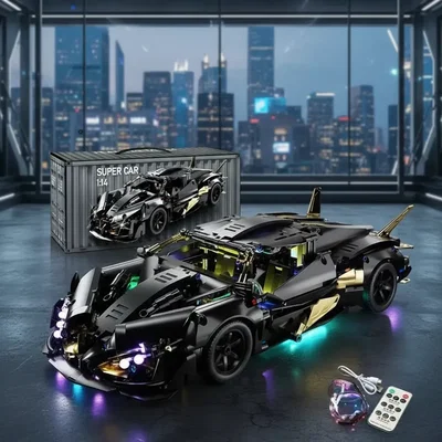 Auto De Carreras Deportivo Bloques De Contruccion Luces Led