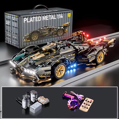 Auto Lego A Control Remoto Led Para Armar Bloques Viral Rc