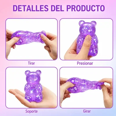 Squishy Antiestrés Oso Osito Glitter Bear Sensorial Viral