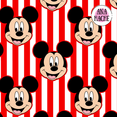C2078 Cordura Sublimada, Mickey rayas rojas