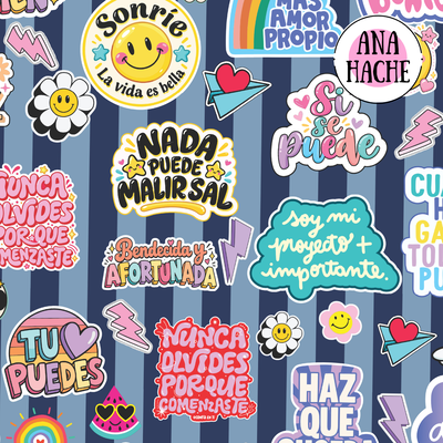 S1140 Silver sublimado, frases positivas azul