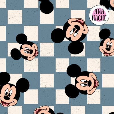 C2077 Cordura Sublimada, Mickey cuadrille gris