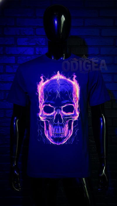 Remera Calavera con llamas