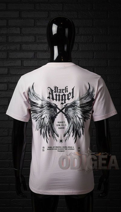 Remera Dark angel Rosa/Celeste pastel