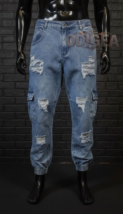 Jeans MOM CARGO con PUÑOS