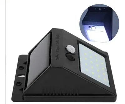 Reflector Aplique Led Panel Solar Sensor Movimiento 20 Leds Negro Blanco 