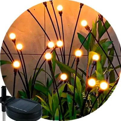 Guirnalda Exterior Decoracion Luciernaga Solar Luces Led X 2 Negro