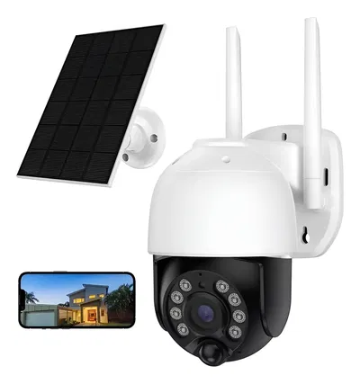 Cámara De Seguridad De Vigilancia Impermeable, Solar, Wifi, Blanco